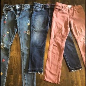 Girls Skinny Cropped Jeans